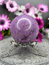 Load image into Gallery viewer, High Quality Atlantisite Purple Stichtite Serpentine Crystal Sphere

