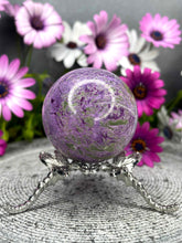 Load image into Gallery viewer, Atlantisite Purple Stichtite Serpentine Crystal Sphere
