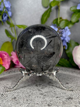 Load image into Gallery viewer, Breathtaking Black Tourmalated Quartz Crystal Sphere
