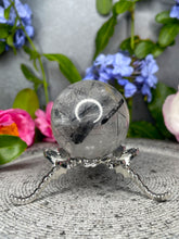 Load image into Gallery viewer, Striking Black Tourmalated Quartz Crystal Sphere

