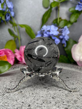 Load image into Gallery viewer, Stunning Black Tourmalated Quartz Crystal Sphere
