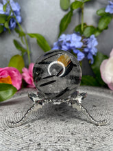 Load image into Gallery viewer, Stunning Black Tourmalated Quartz Crystal Sphere
