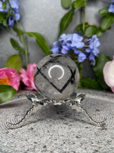 Load image into Gallery viewer, Protection Black Tourmalated Quartz Crystal Sphere
