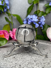 Load image into Gallery viewer, Protection Black Tourmalated Quartz Crystal Sphere
