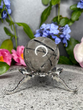 Load image into Gallery viewer, Clarity Black Tourmalated Quartz Crystal Sphere

