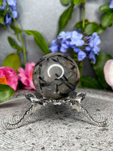 Load image into Gallery viewer, Balance Black Tourmalated Quartz Crystal Sphere
