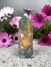 Load image into Gallery viewer, Colorful Ocean Jasper Crystal Tower Point
