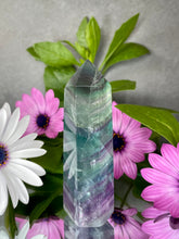 Load image into Gallery viewer, Natural Colourful Fluorite Crystal Tower Point
