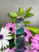 Load image into Gallery viewer, Natural Rainbow Fluorite Crystal Tower Point
