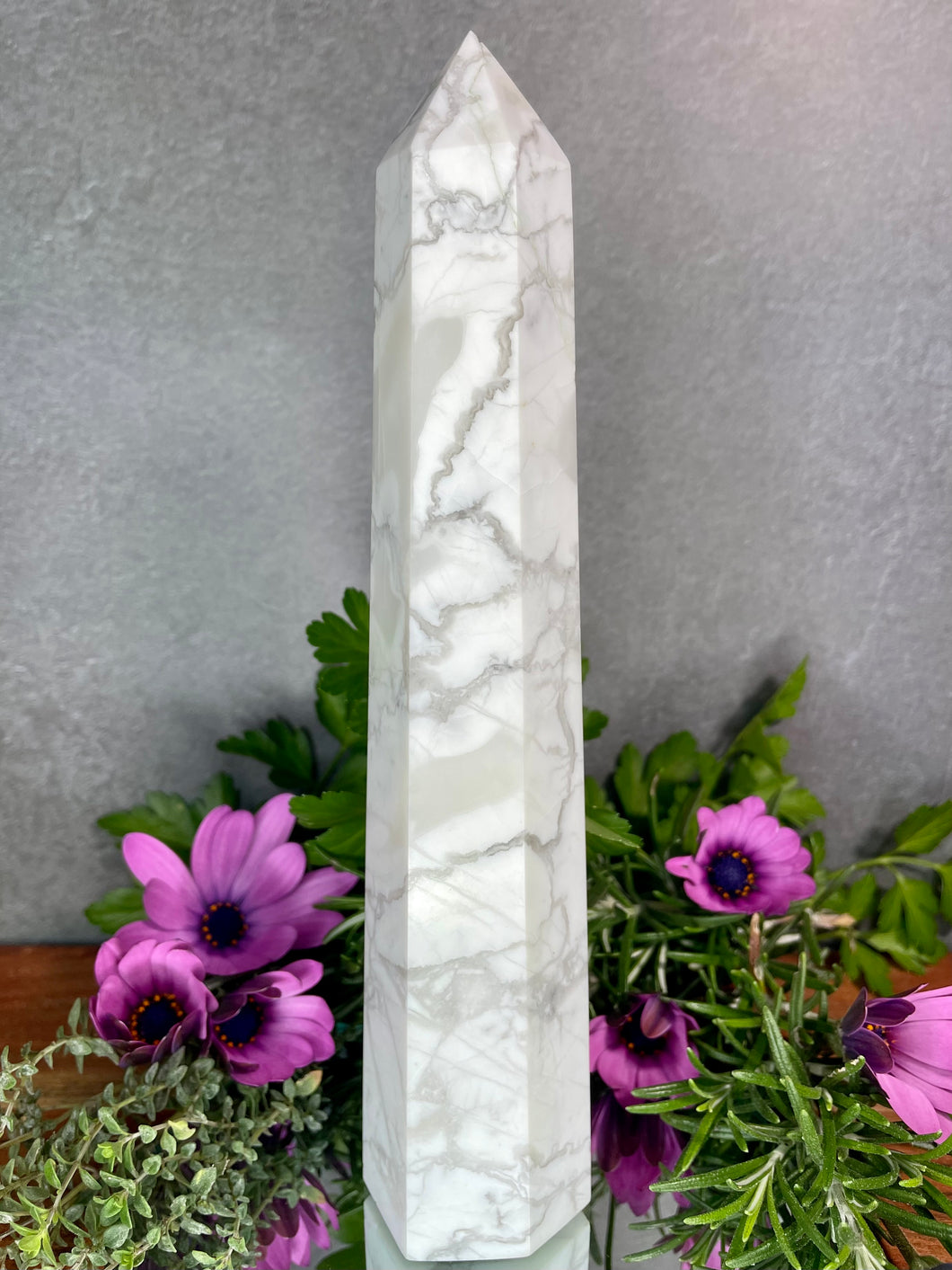 Stunning Natural Howlite Crystal Tower Point