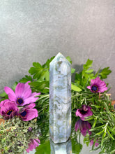 Load image into Gallery viewer, Pretty Blue Moss Agate Crystal Tower Point
