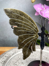 Load image into Gallery viewer, Golden Sheen Obsidian Crystal Butterfly On Stand
