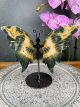 Load image into Gallery viewer, Sea Jasper Crystal Butterfly Wings On Stand
