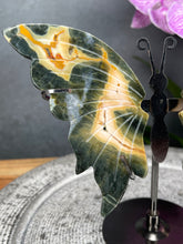 Load image into Gallery viewer, Sea Jasper Crystal Butterfly Wings On Stand
