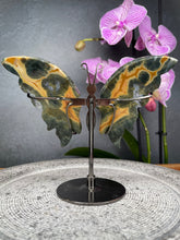 Load image into Gallery viewer, Sea Jasper Crystal Butterfly Wings On Stand
