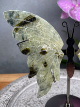 Load image into Gallery viewer, Prehnite Crystal Butterfly Wings On Stand
