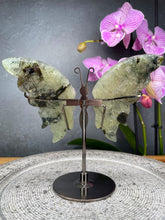 Load image into Gallery viewer, Prehnite Crystal Butterfly Wings On Stand

