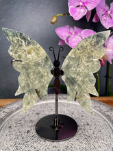 Load image into Gallery viewer, Gorgeous Prehnite Crystal Butterfly Wings On Stand
