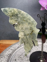 Load image into Gallery viewer, Beautiful Prehnite Crystal Butterfly Wings On Stand
