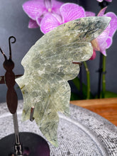 Load image into Gallery viewer, Beautiful Prehnite Crystal Butterfly Wings On Stand
