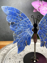 Load image into Gallery viewer, Lapis Lazuli Crystal Butterfly Wings On Stand
