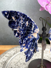 Load image into Gallery viewer, Sodalite Crystal Butterfly Wings On Stand
