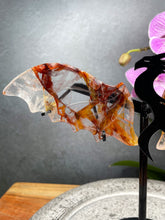 Load image into Gallery viewer, Golden Healer Fire Quartz Dragon Wings On Black Stand
