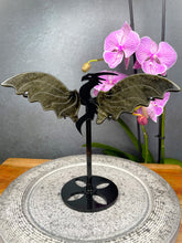 Load image into Gallery viewer, Golden Sheen Obsidian Crystal Dragon Wings On Black Stand
