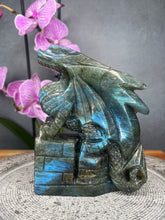 Load image into Gallery viewer, Beautiful Labradorite Crystal Dragon Carving Blue Flash
