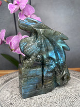 Load image into Gallery viewer, Beautiful Labradorite Crystal Dragon Carving Blue Flash
