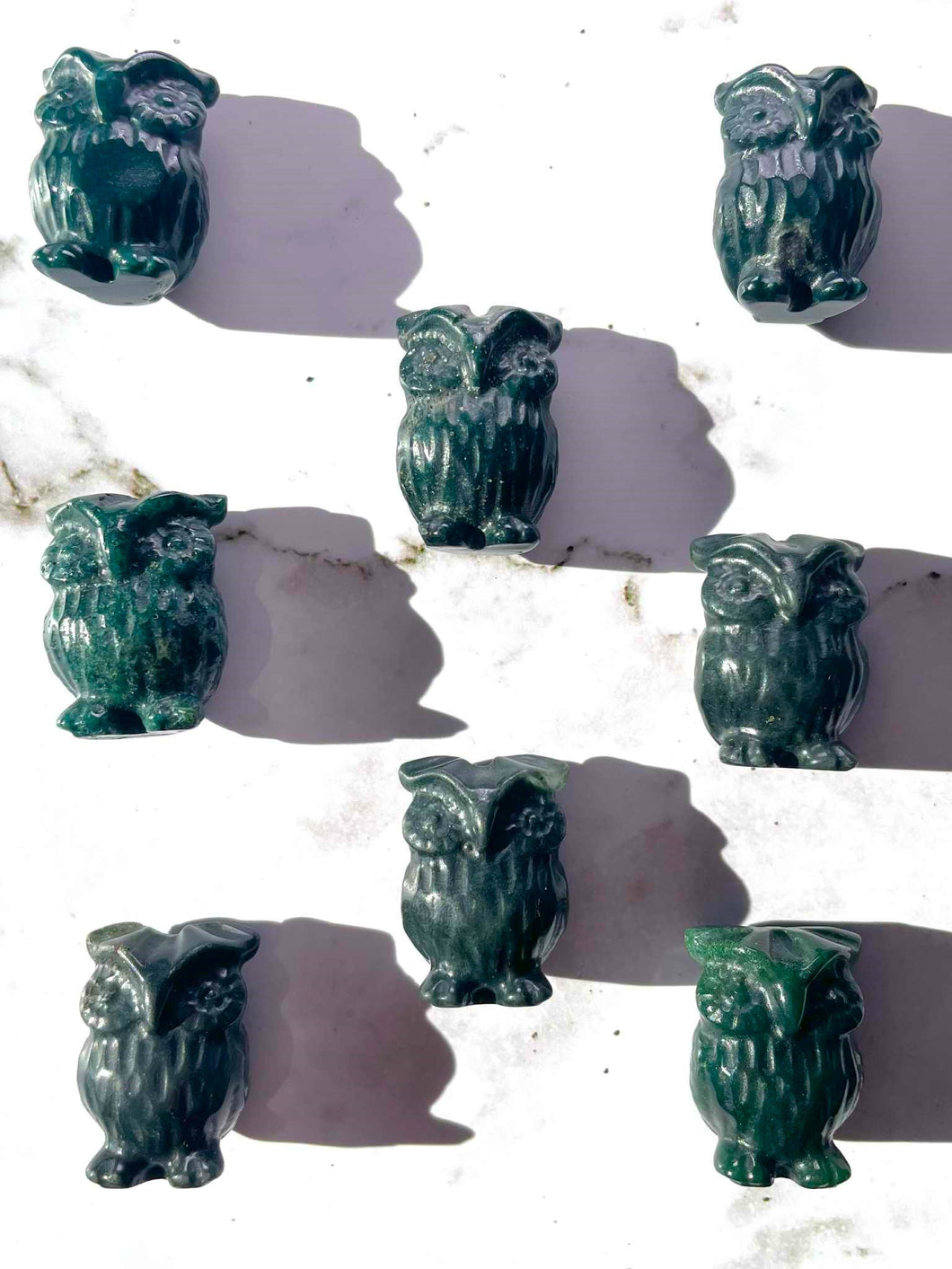 Green Jasper Owl Crystal Carving 1pc Intuitively Chosen