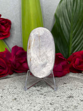Load image into Gallery viewer, Tranquil Purple Lepidolite Mica Flash Palmstone Carving
