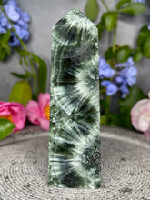 Load image into Gallery viewer, Peaceful High Quality Seraphinite Crystal Tower Point

