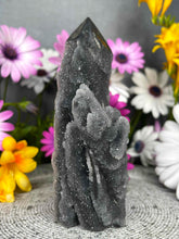 Load image into Gallery viewer, Beautiful Druzy Sphalerite Crystal Tower Point Freeform

