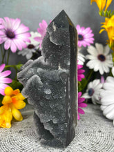 Load image into Gallery viewer, Beautiful Druzy Sphalerite Crystal Tower Point Freeform
