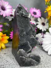 Load image into Gallery viewer, Stunning Druzy Sphalerite Crystal Tower Point Freeform
