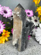 Load image into Gallery viewer, Beautiful Druzy Sphalerite Crystal Tower Point Freeform
