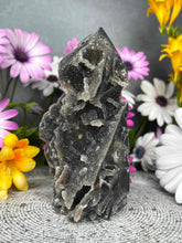 Load image into Gallery viewer, Uplifting Druzy Sphalerite Crystal Tower Point Freeform
