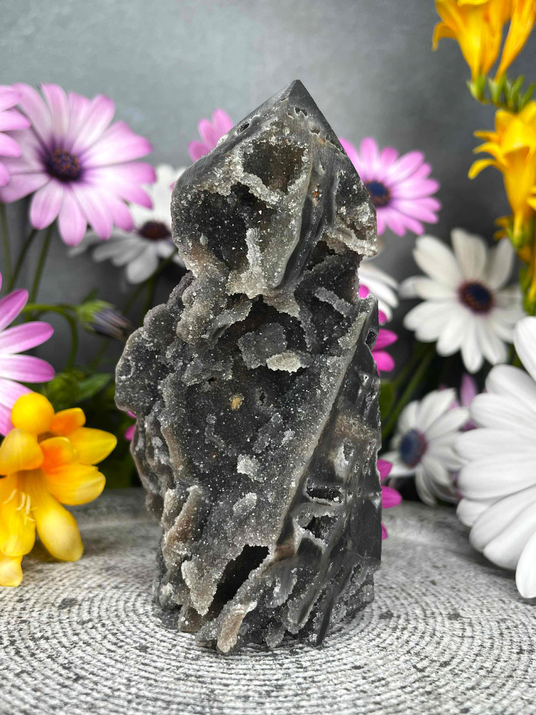 Uplifting Druzy Sphalerite Crystal Tower Point Freeform