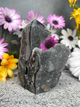 Load image into Gallery viewer, Balance Druzy Sphalerite Crystal Tower Point Freeform
