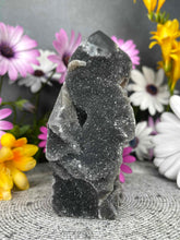 Load image into Gallery viewer, Uplifting Druzy Sphalerite Crystal Tower Point Freeform
