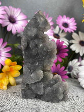 Load image into Gallery viewer, Grounding Druzy Sphalerite Crystal Tower Point Freeform
