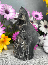 Load image into Gallery viewer, Uplifting Druzy Sphalerite Crystal Tower Point Freeform
