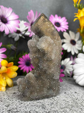 Load image into Gallery viewer, Grounding Druzy Sphalerite Crystal Tower Point Freeform
