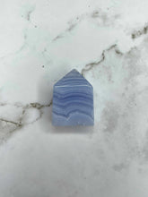 Load image into Gallery viewer, Serene Blue Lace Agate Crystal Tower Point 1pc
