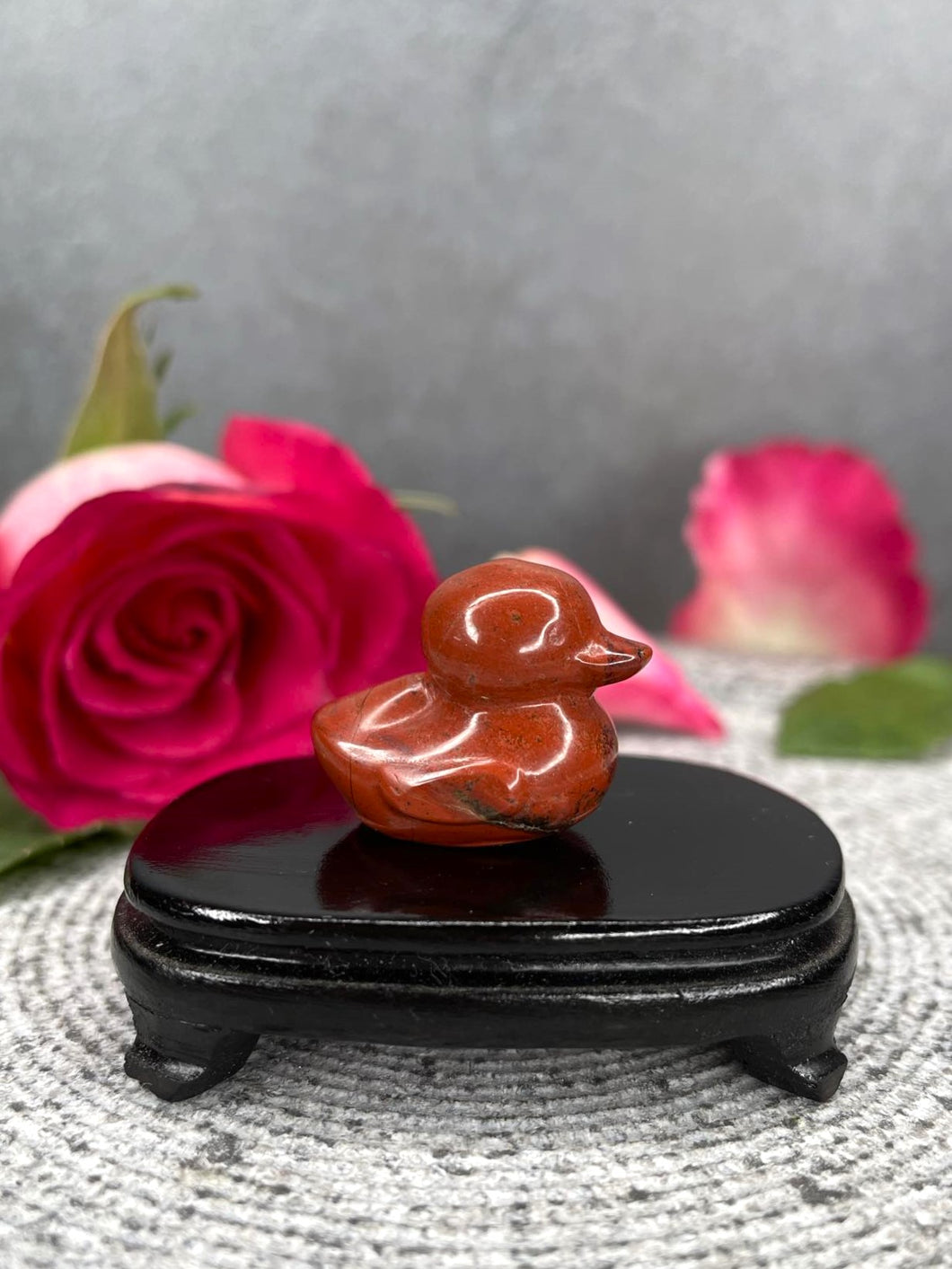 Red Jasper Crystal Duck Carving