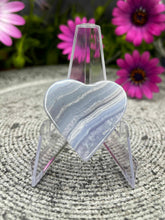 Load image into Gallery viewer, Cute Blue Lace Agate Crystal Love Heart Carving
