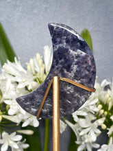 Load image into Gallery viewer, Beautiful Iolite Crystal Crescent Moon With Flash
