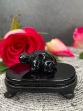 Load image into Gallery viewer, Black Obsidian Crystal Frog Carving
