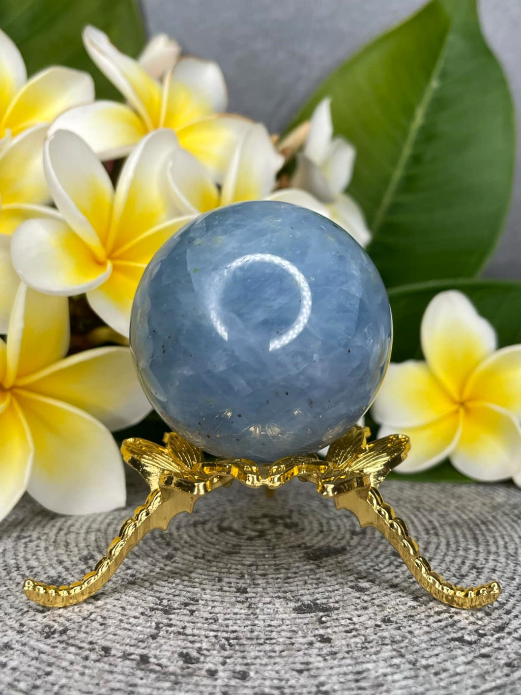 Calming Blue Calcite Crystal Sphere